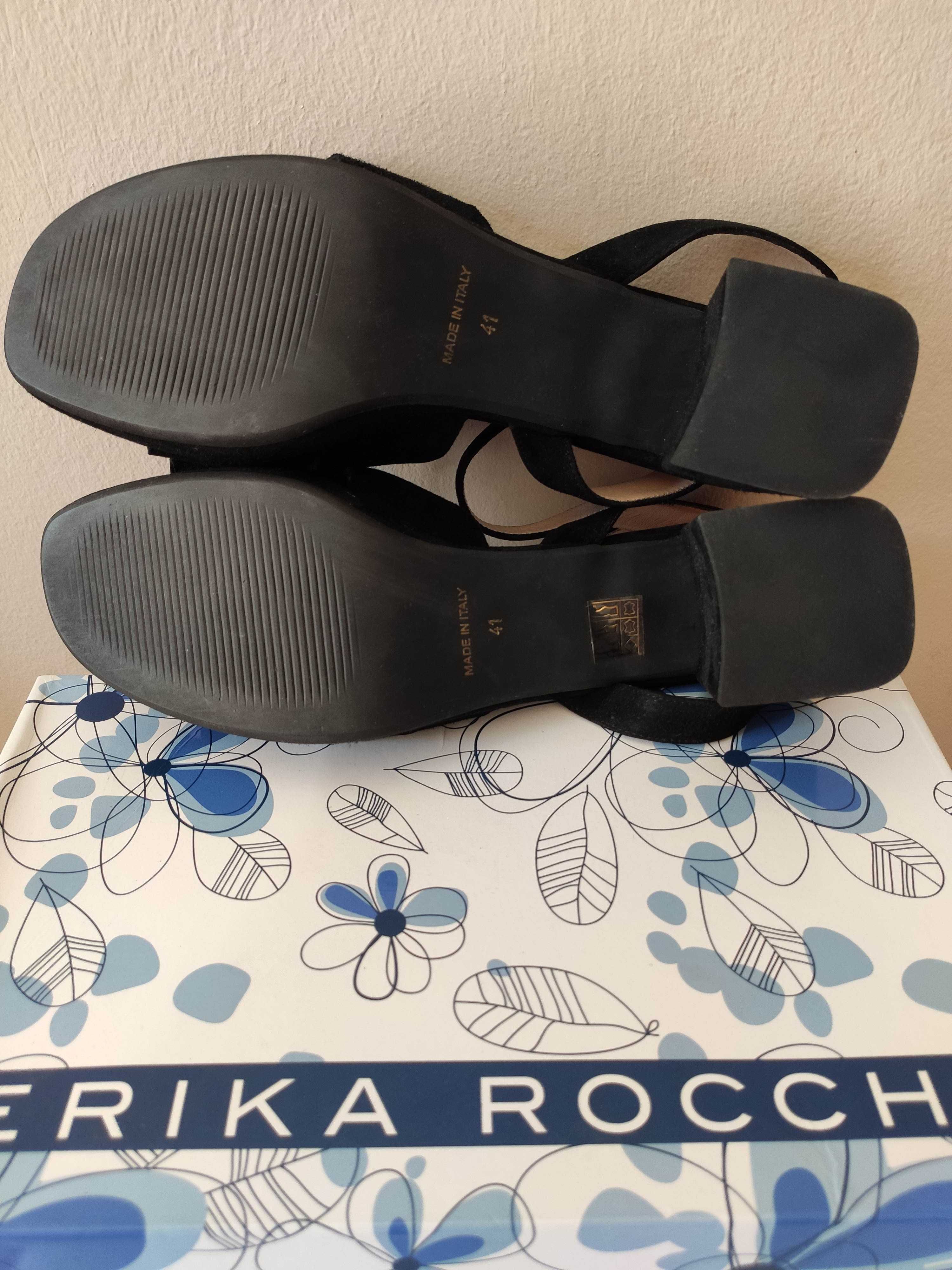 Buty Erika Rocchi Sandały na obcasie Zamsz r.41