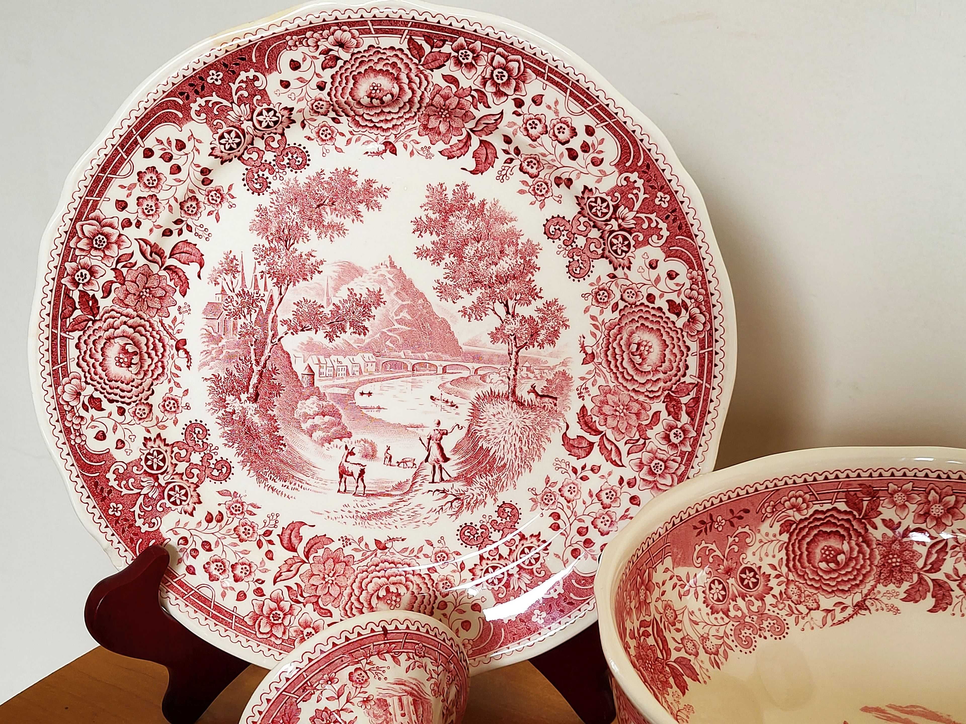 Porcelana Villeroy & Boch BURGENLAND czerwona vintage