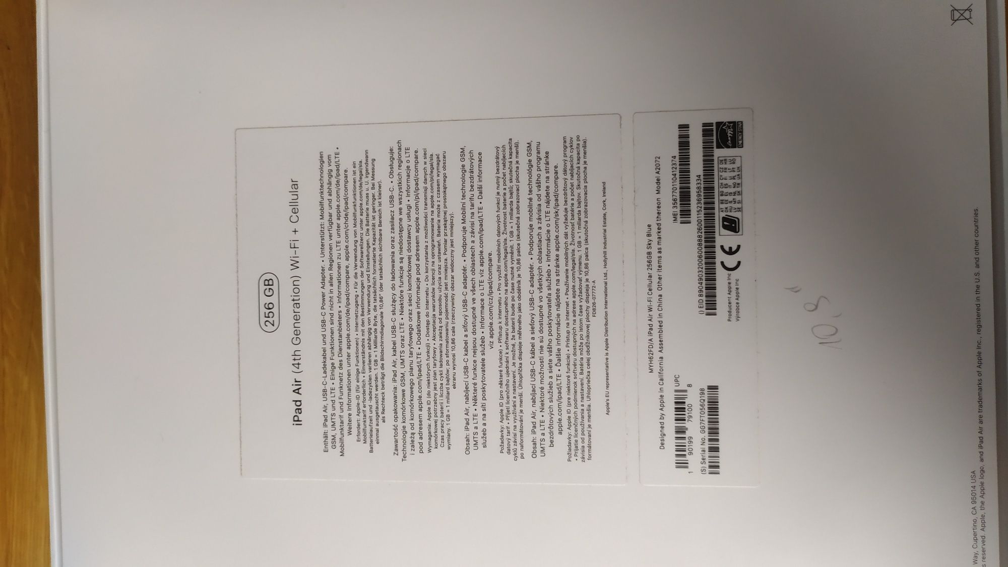 iPad Air 10.9" 4gen 256GB Wi-Fi