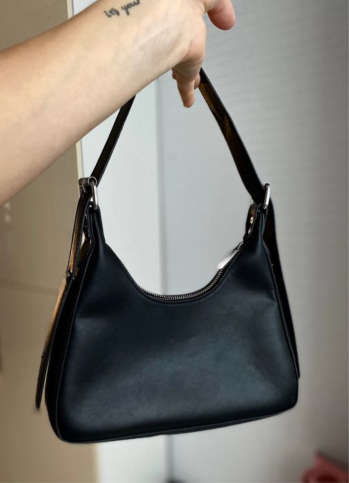 Сумка багет шкіряна