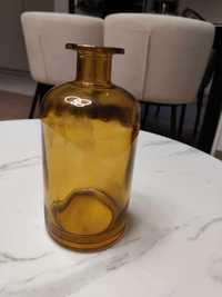 butelka aptekarska wazon miodowa, ciemne szklo 18 cm z zamknieciem