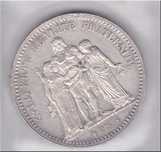 França Prata, 5 Francos Hercules 1875