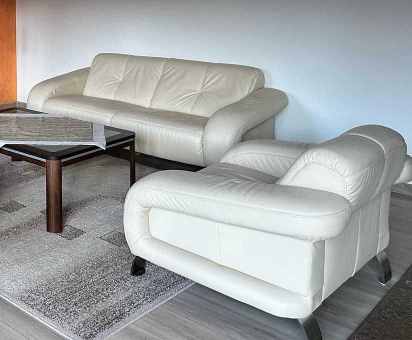 Wypoczynek ze skóry Sofa+dwa fotele.