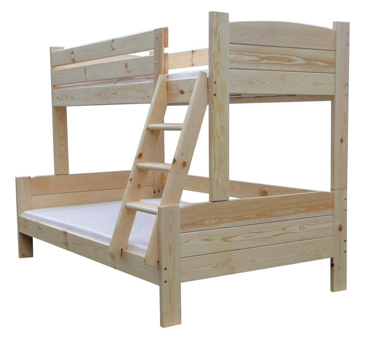 łóżko piętrowe KOLOS 140x200 3 osobowe mega mocne 120 kg