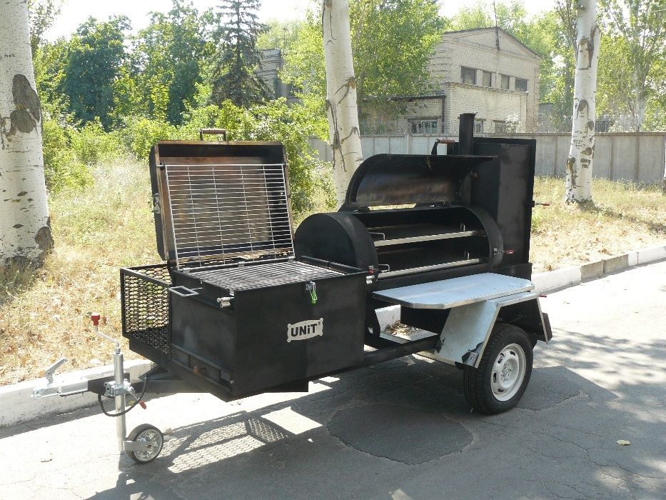 Смокер-трейлер, пересувний гриль, BBQ, коптильня, смокер, причіп