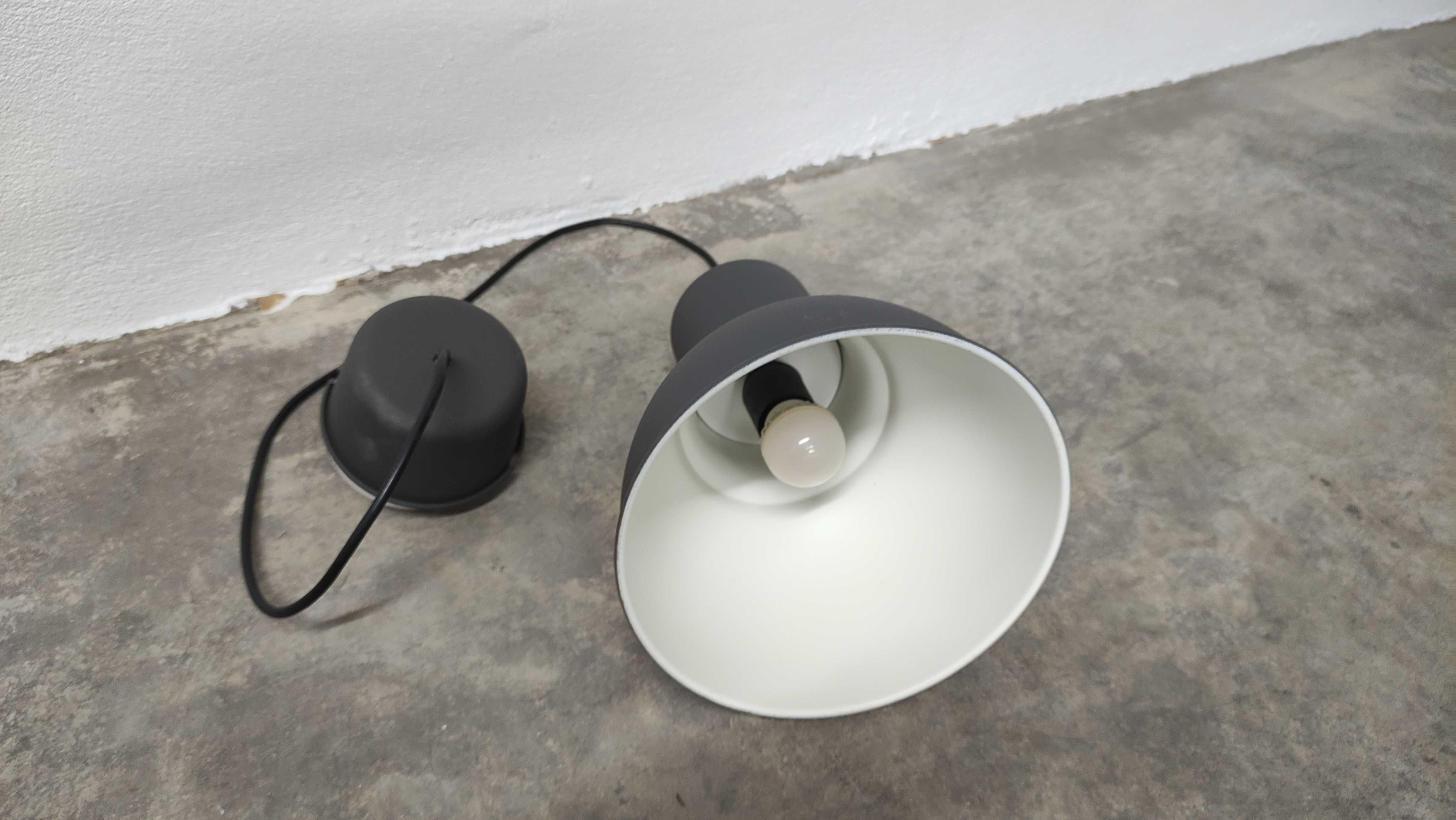 3 Candeeiros suspensos - cinza escuro 22 cm