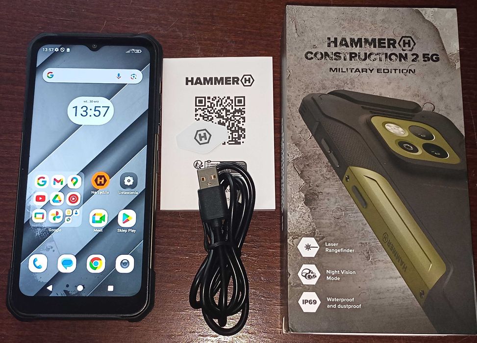Hammer Construction 2 5G Military 6GB/128GB 100% sprawny zestaw -ideał