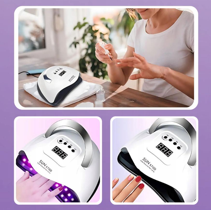 NOWA lampa uv do paznokci led 180w do hybryd żeli mocna x7 biała lcd