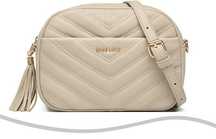 Miss Lulu Torebka Listonoszka Miejska Beż Kremowa Skórzana Crossbody