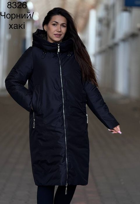 Жіноча двостороння куртка пальто 2 в 1 осінь зима
