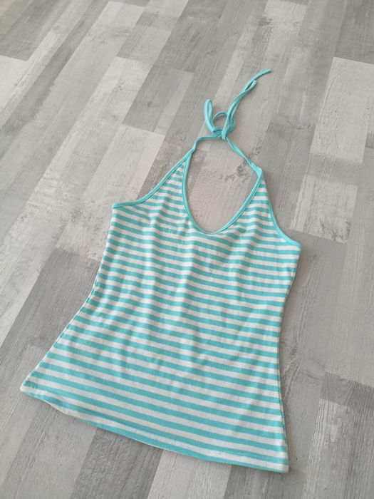 Bluza wiązana top z odkrytymi plecami w paski