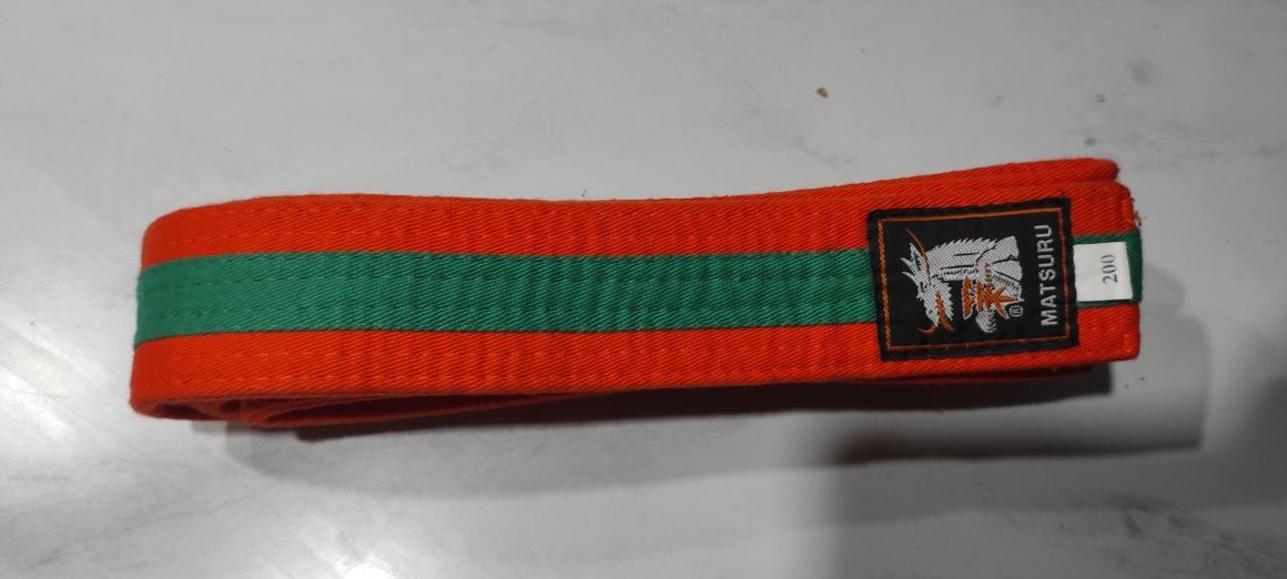 Pas judo kolor pomarańczowo zielony