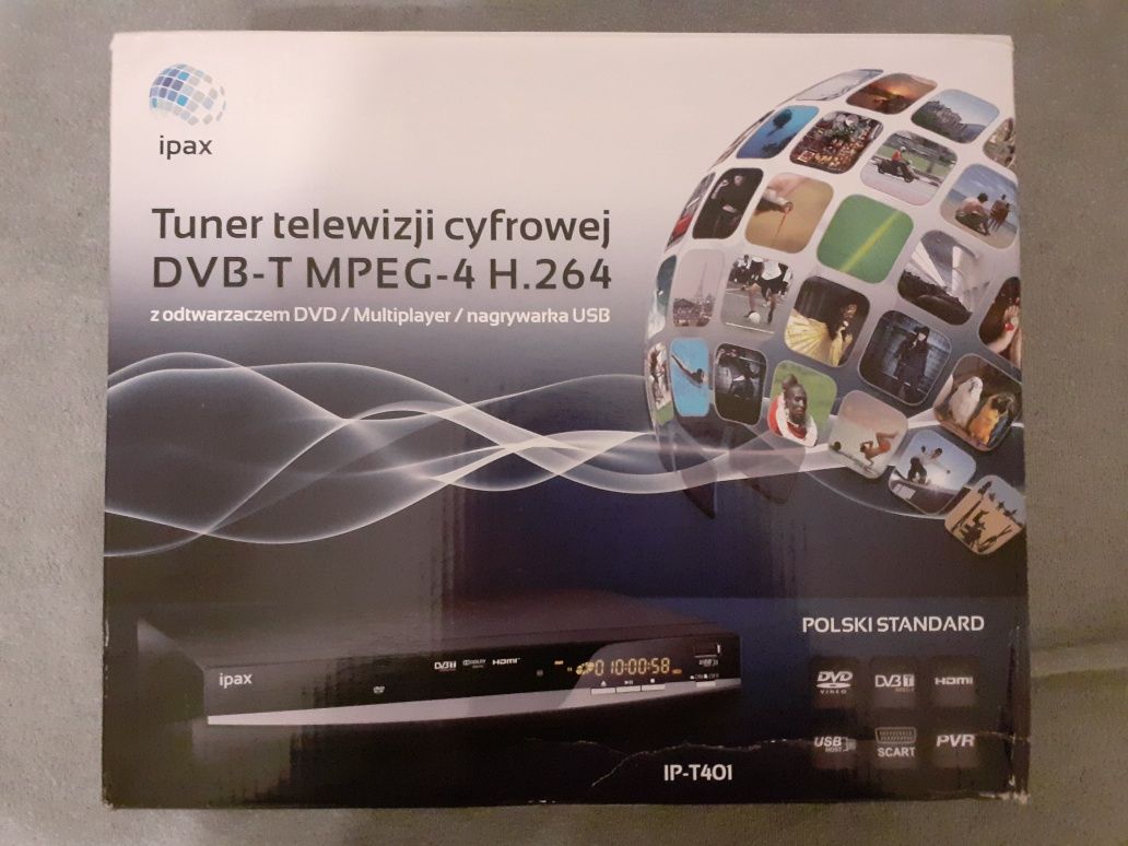 Dekoder IPAX Tuner telewizji cyfrowej z DVD,USB Combo (Super stan)