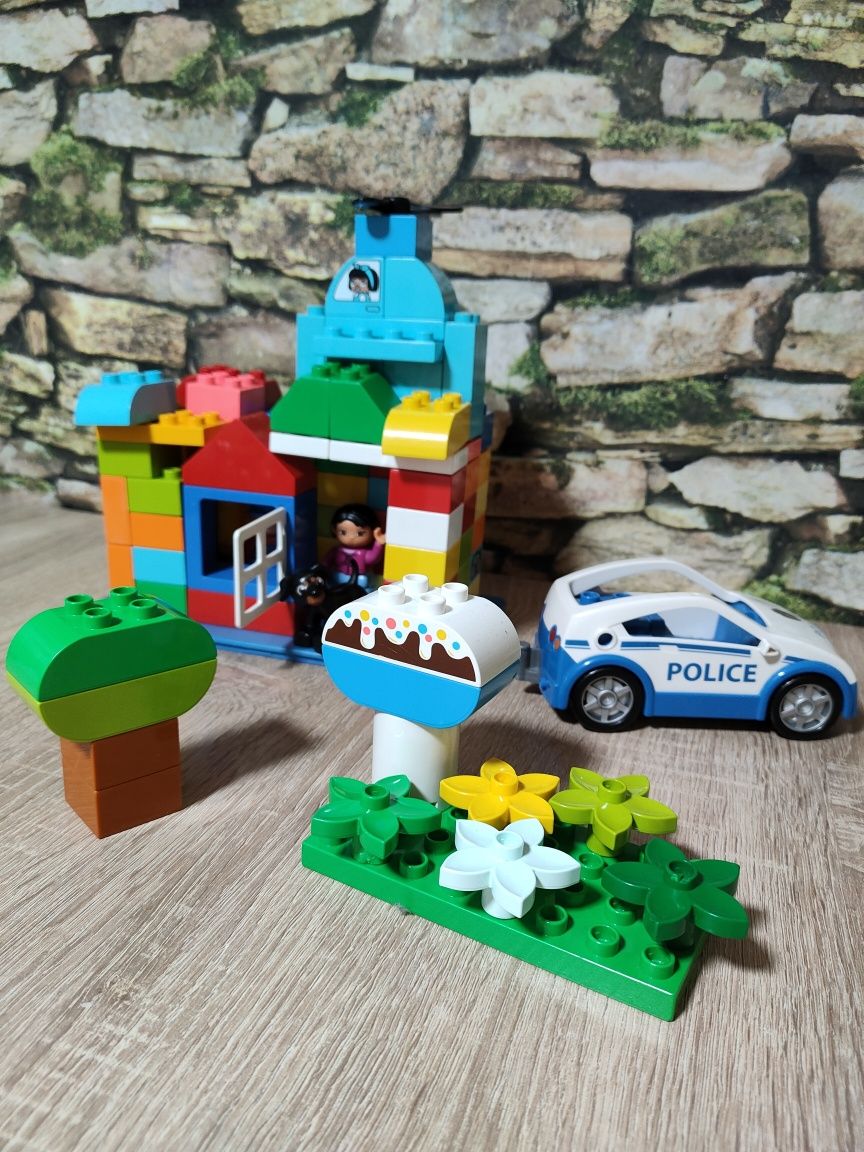 LEGO Duplo 2 zestawy plus dodatki zwierzęta i wóz policyjny