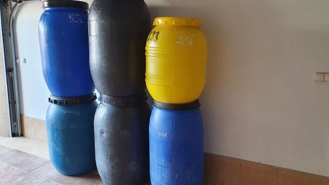 Beczka plastikowa 150-240 litrów z deklem art. spożywcze, deszczówka