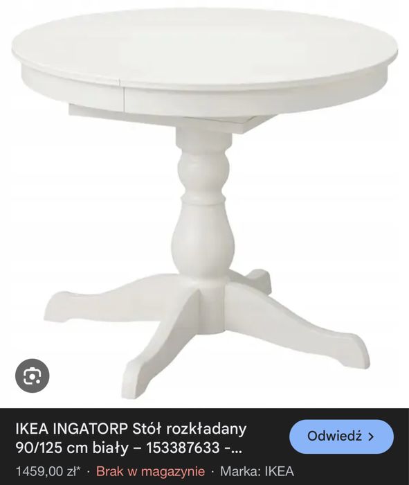 Drewniany, rozkładany stół ikea