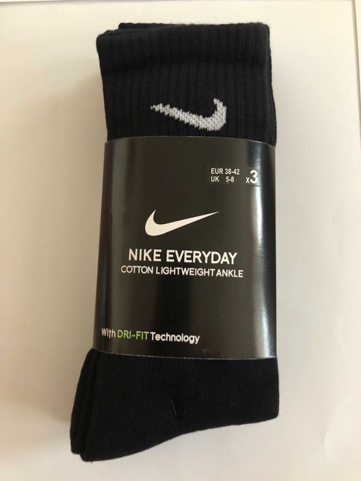 6 par skarpet Nike z czystego bawełny. Czarne, długie, Rozmiar M