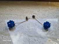 Kolczyki  sztyft kula granatowa Swarovski srebro