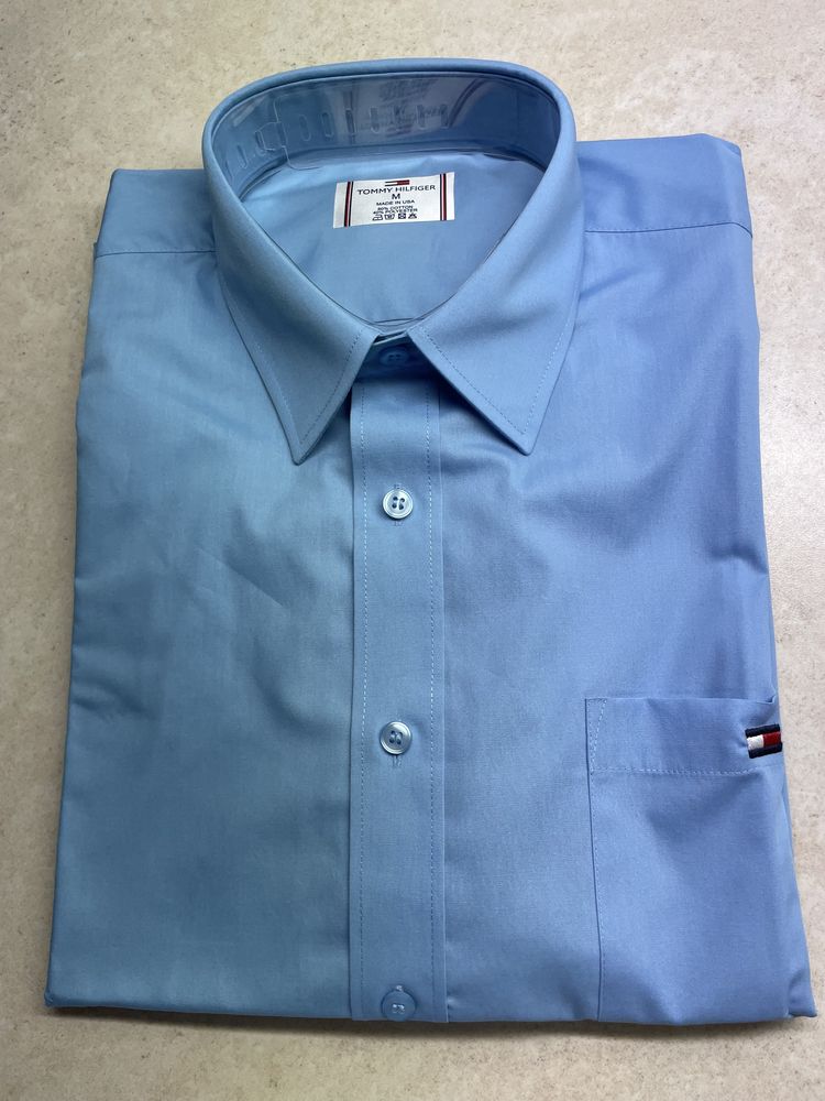 Tommy Hilfiger koszula krótki rękaw M niebieska