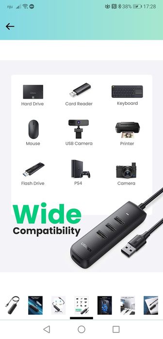 UGREEN USB 3.0 Hub 4-portowy