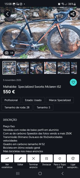 Specialized Tarmac Sworks McLaren t52