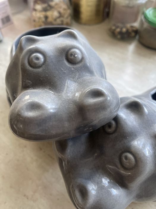 Donice doniczki na zioła kwiaty na parapet na stół hipopotamy