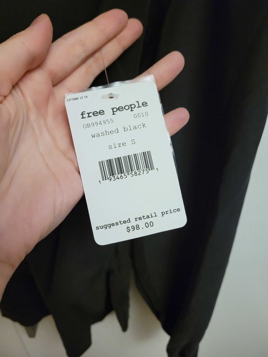 Free People koszula grafitowa szara czarna S M L modal boho oversize