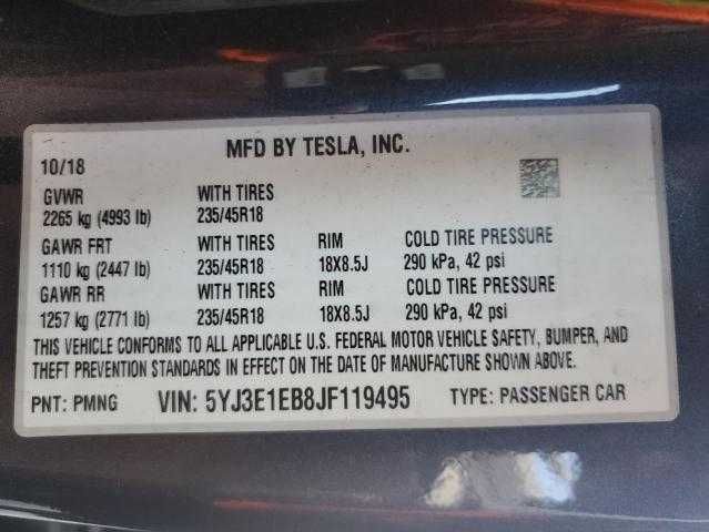 2018 TESLA model 3