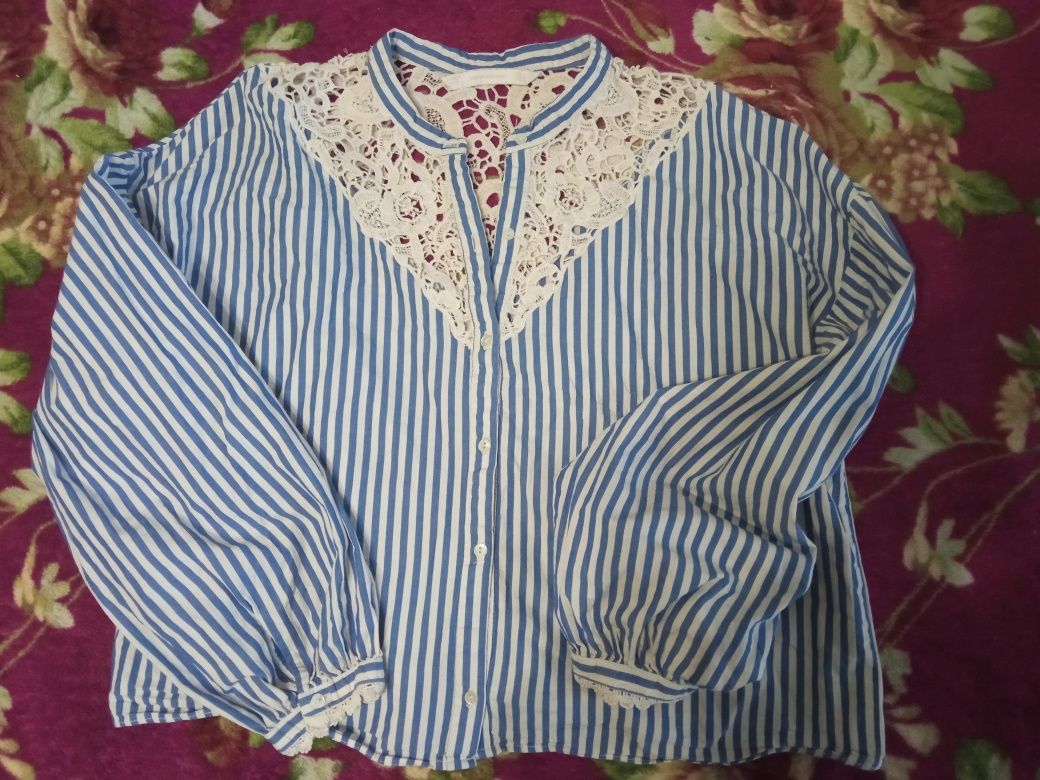 Дешевые вещи Zara блузка, в полоску, кофта, рубашка