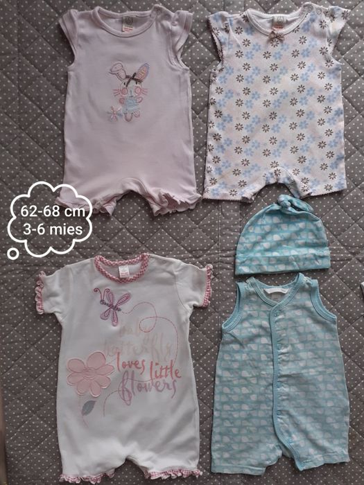 Letnia paka ubranek dziewczynka 62/68 cm 40 sztuk 3-6 miesięcy