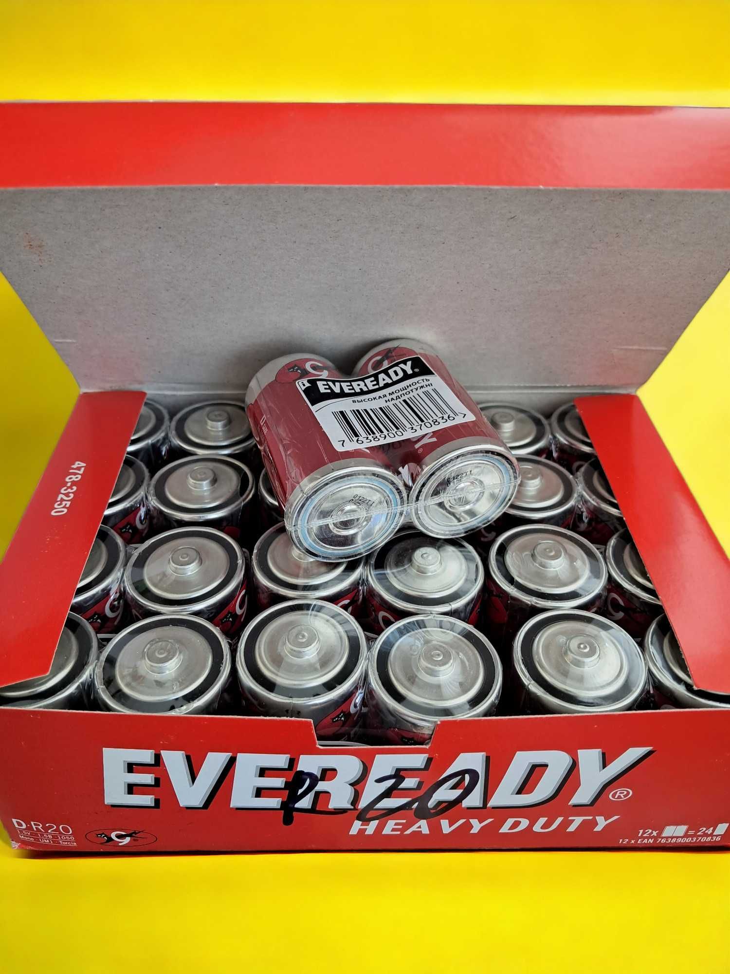 Коробка батареек R20 ("D", ОРИОН) Energizer Eveready HD (24 батарейки)