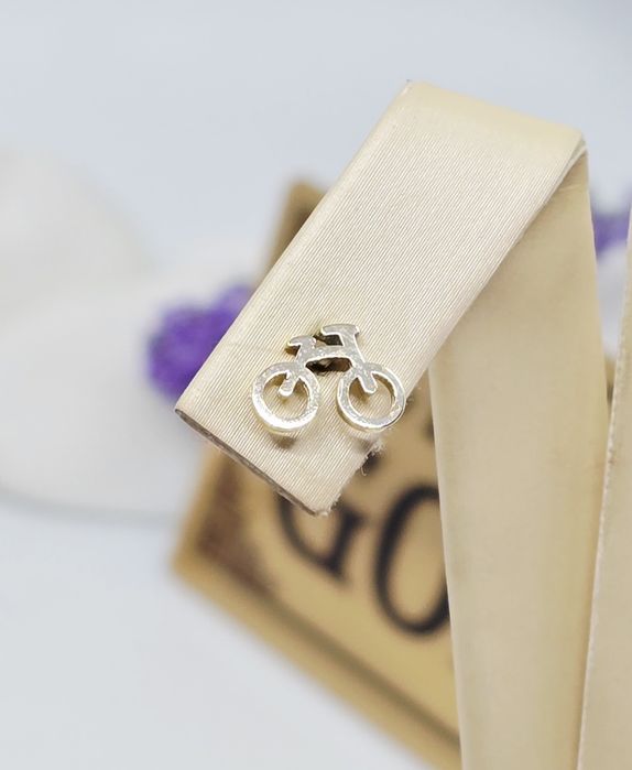 Złoty kolczyk piercing rower próba 585 14k