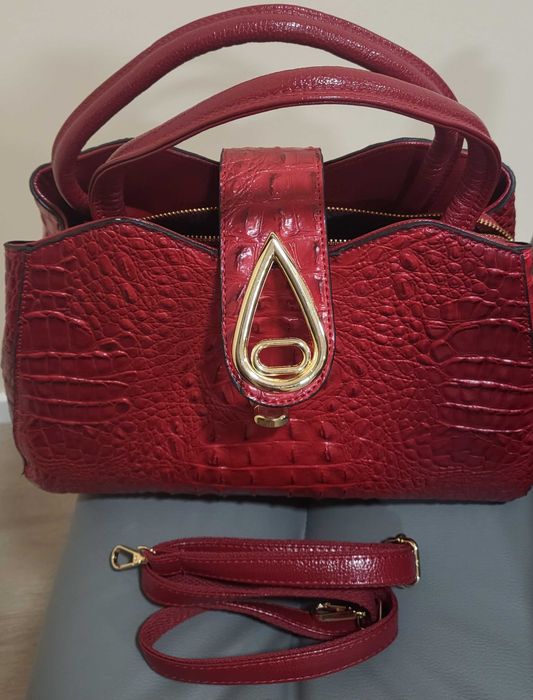 New women's bag, patent leather, red