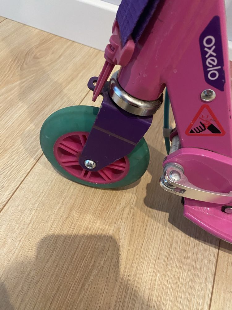 Hulajnoga regukowana skladana decathlon rozowa