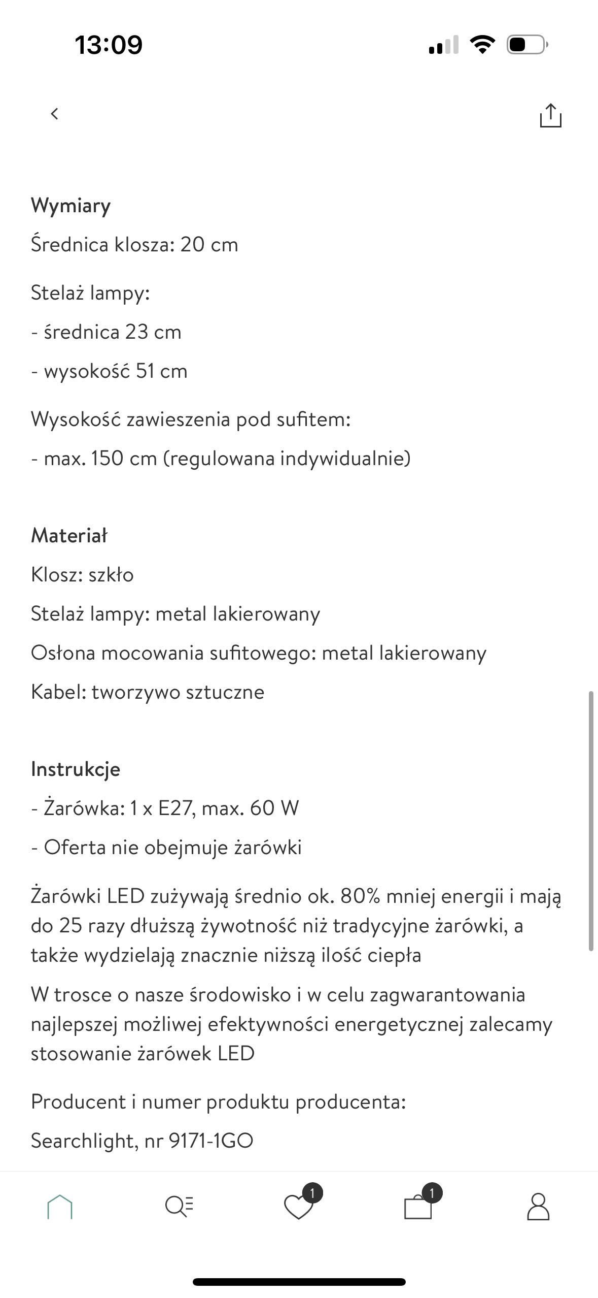 Lampa Avalon kolekcji Westwing