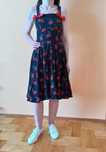 38 M Sukienka wzory wiśnie granaty unikat vintage retro alternative