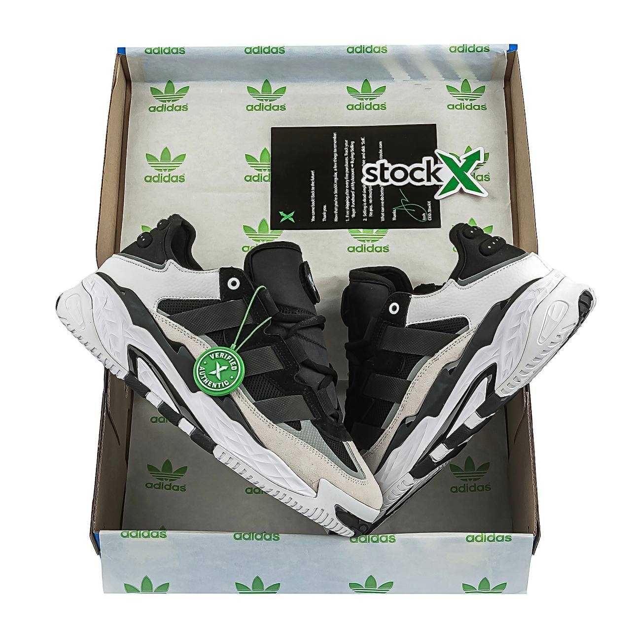 Мужские кроссовки Adidas Niteball Black&White. Размеры 41-45