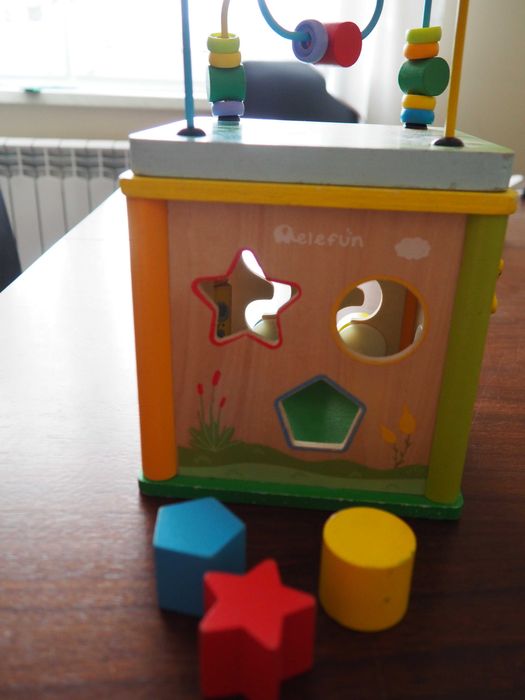 Kostka edukacyjna drewniana elefun