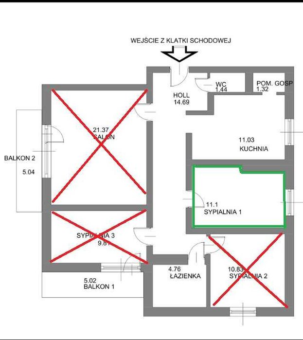 Pokój jednoosobowy Kapelanka blisko centrum