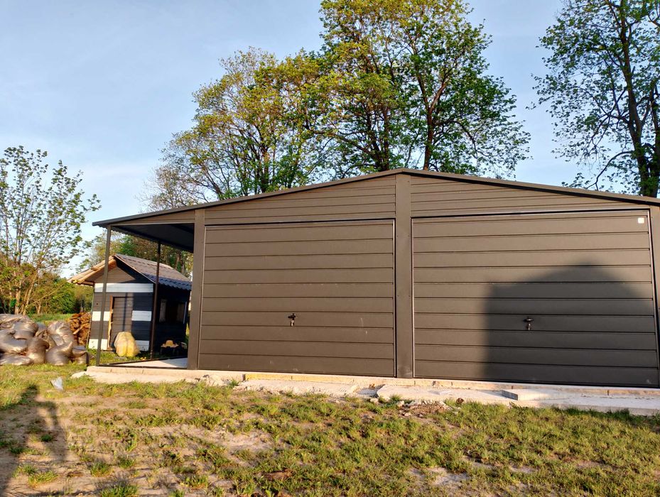 Wielostanowiskowy GARAŻ BLASZANY ZŁOTY DĄB Garaże Blaszane - Maj-Blach