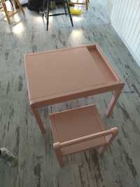 Biurko z krzesłem dziecięce różowe