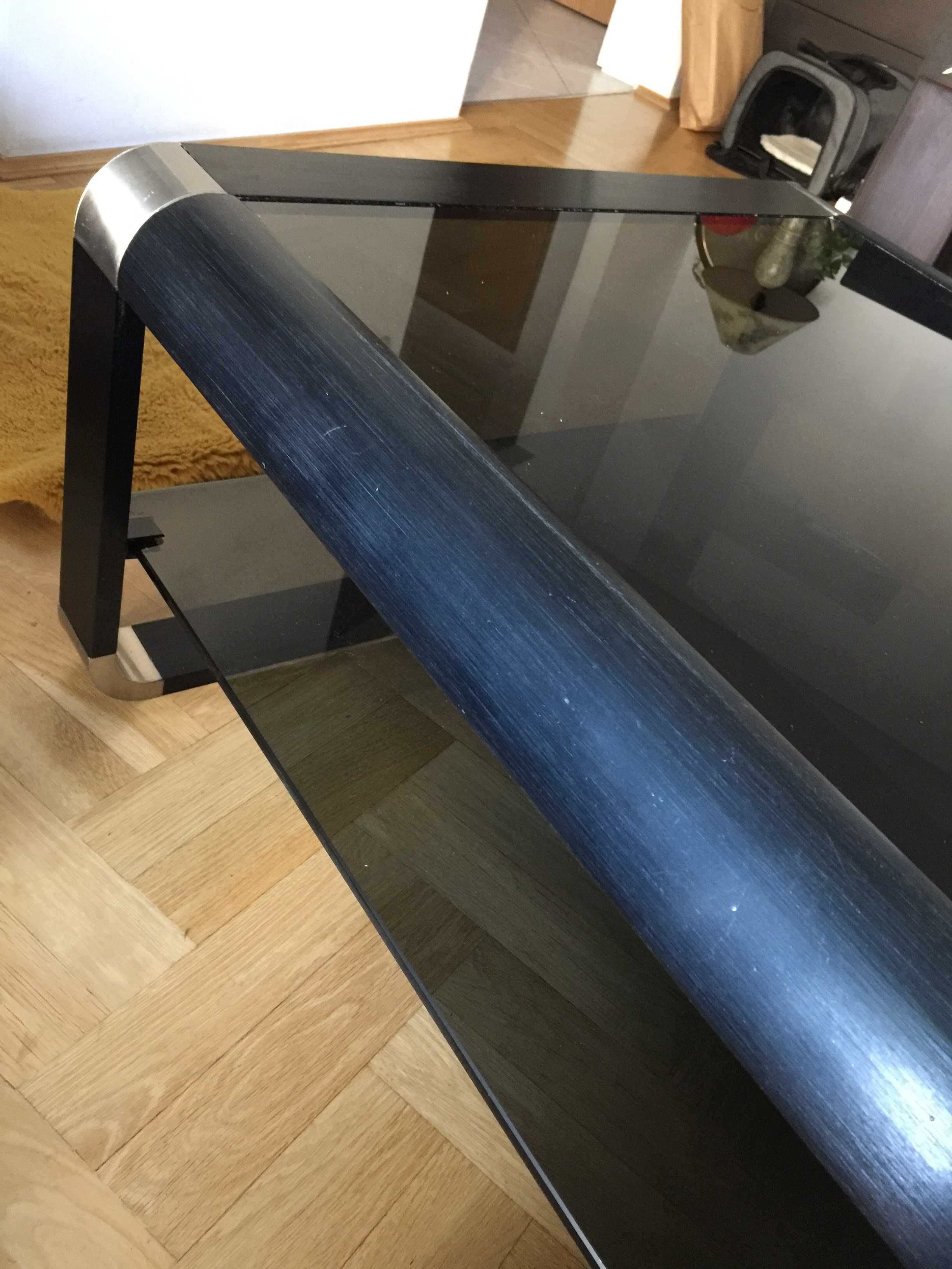 Stół stolik ława kawowy szklany - metalowy duży