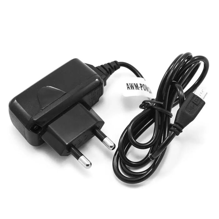 (10 од.) Мережевий зарядний пристрій AWM-Power micro-USB 1м, Blac