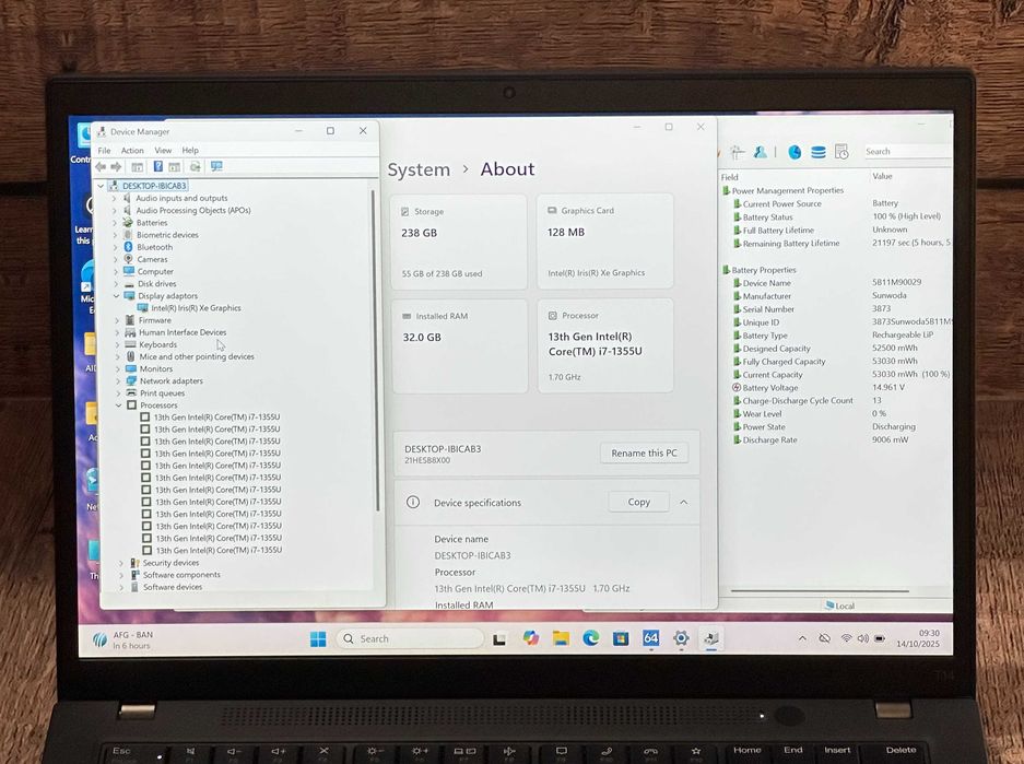 Ноутбук Lenovo ThinkPad T14 Gen 4/i7-1355U/32/256GB/Магазин/Гарантія!