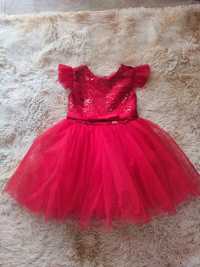 Красное нарядное платье на девочку 3-5 лет