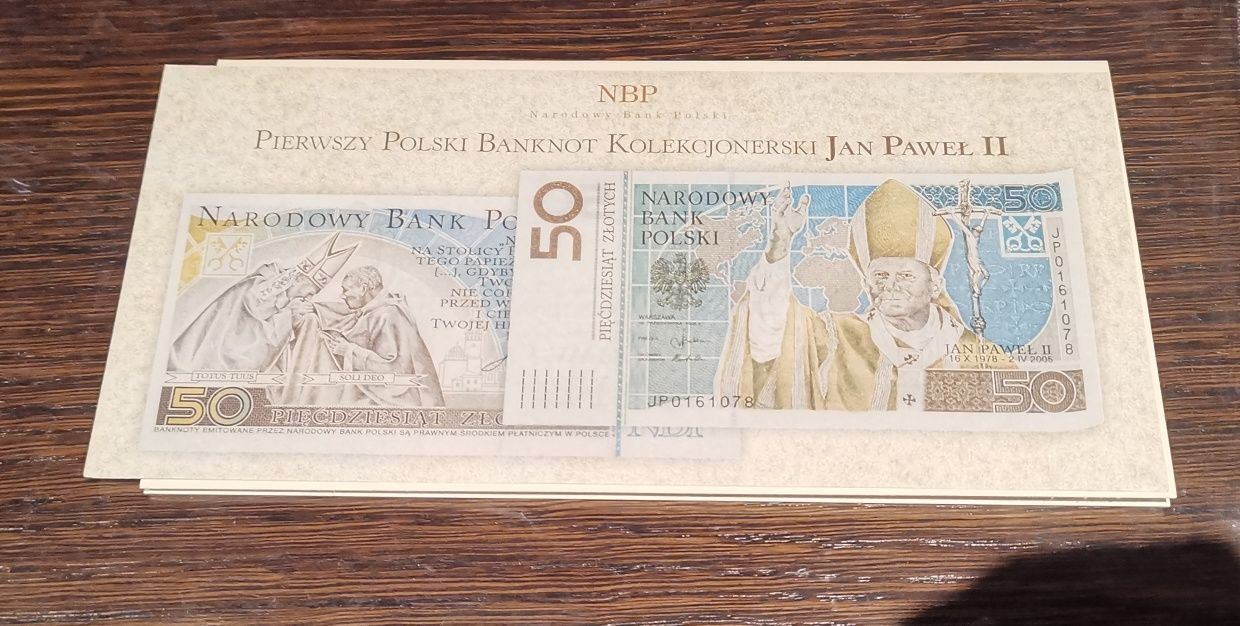 Banknot kolekcjonerski 50 zł z Janem Pawłem II