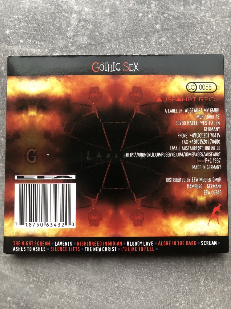 CD Gothic Sex ‎– Laments
