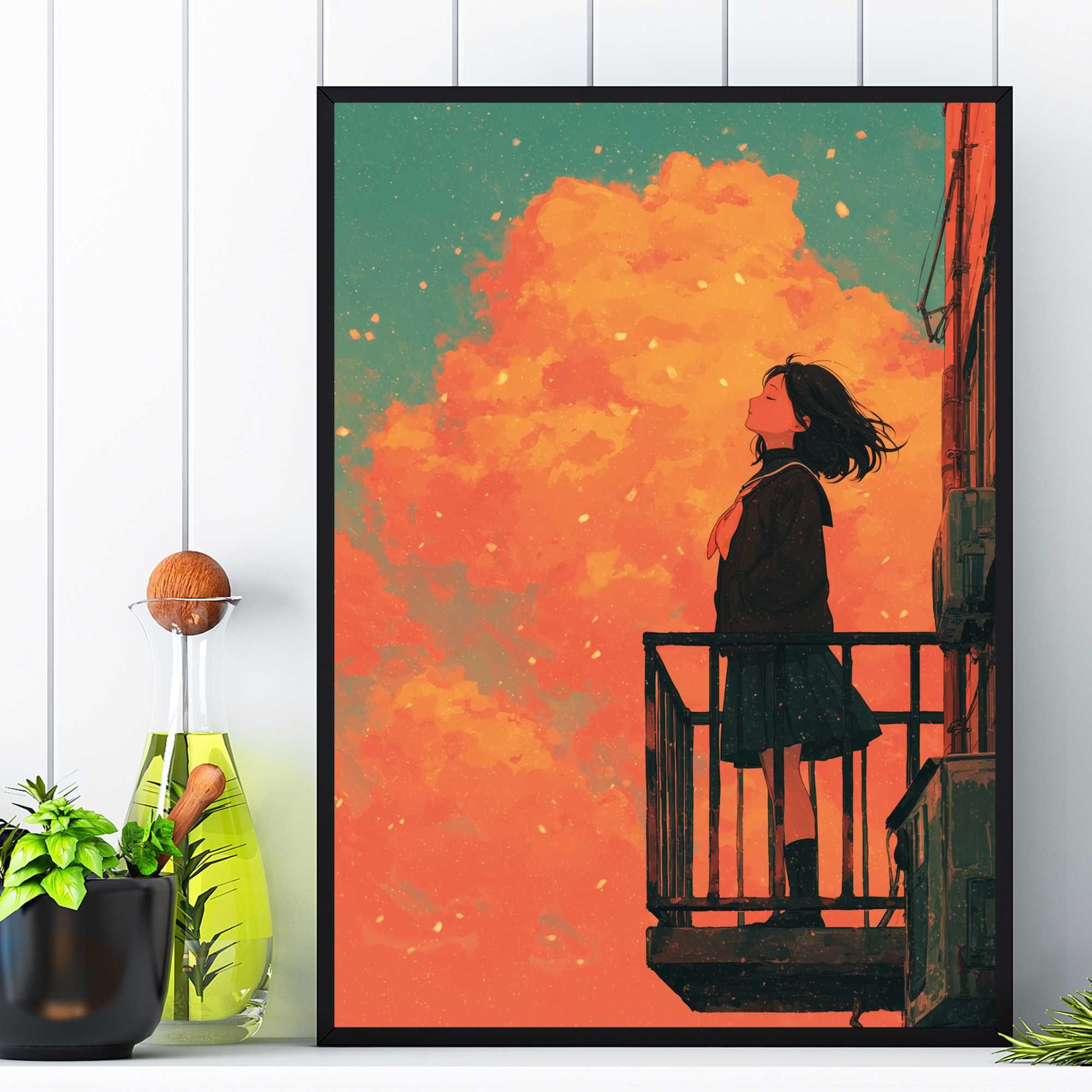 plakat anime manga japoński styl, plakat postać anime styl manga