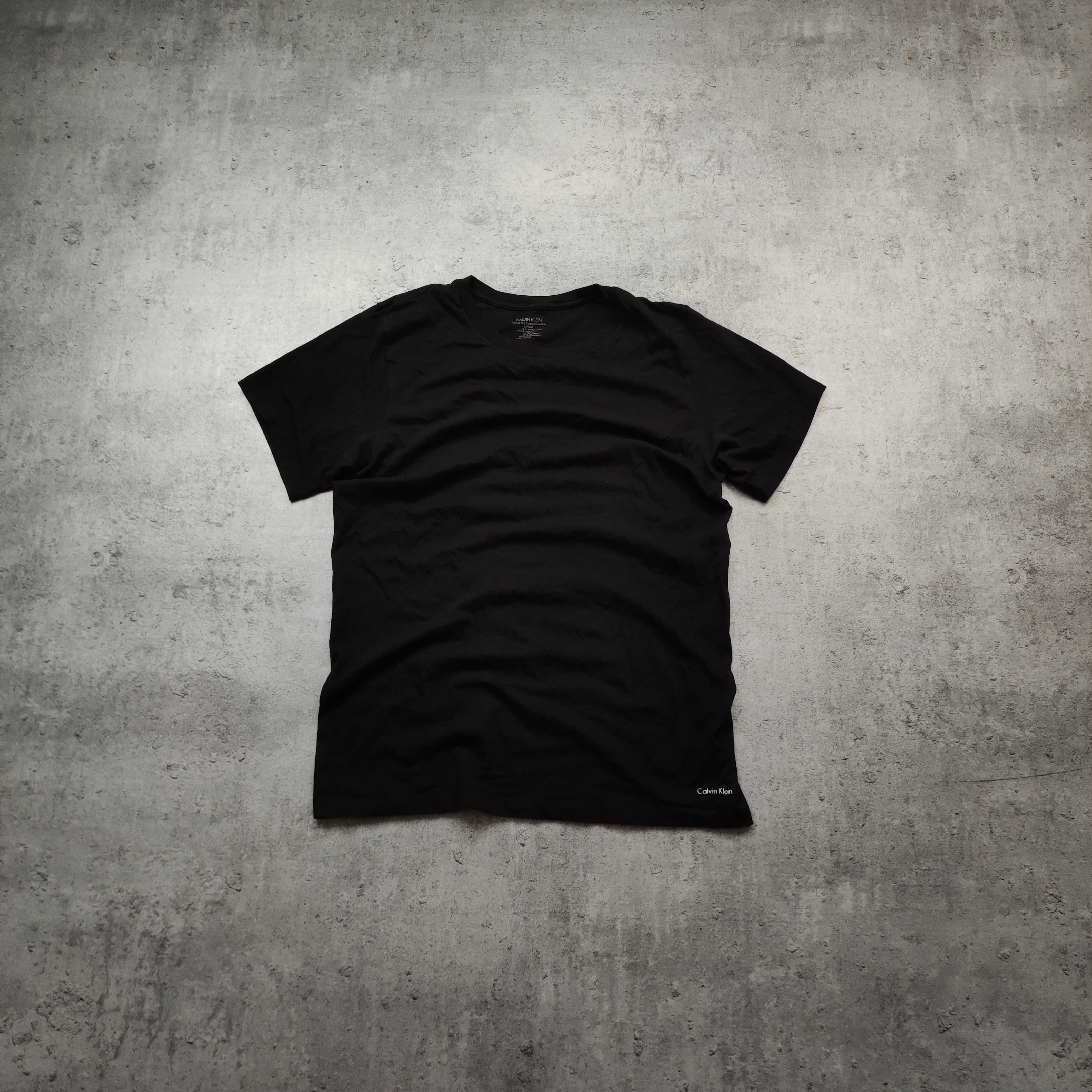 MĘSKA Koszulka Basic Czysta Małe Logo Calvin Klein Czarna PREMIUM Slim
