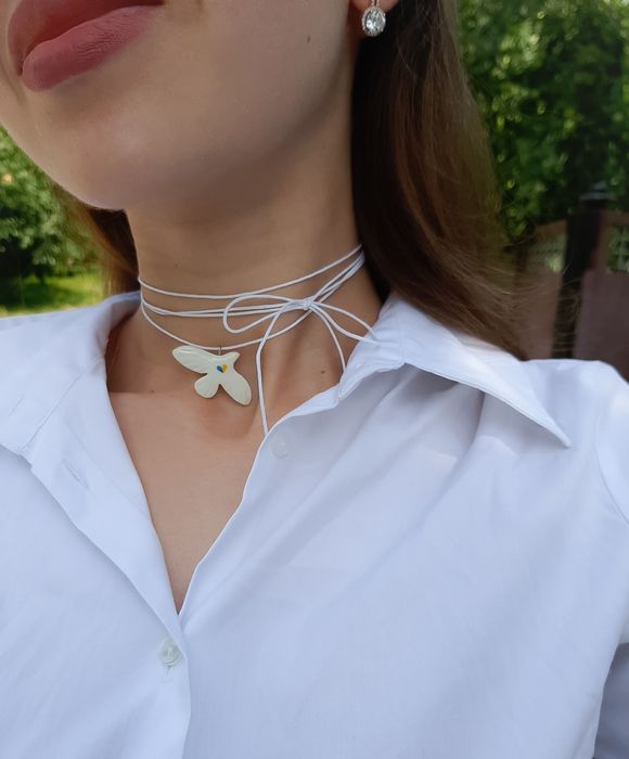 Прикраса з голубом ручної роботи / підвіска, сережки, кулон з пташкою